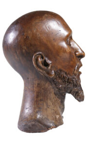 Levensgroot gesneden houten sculptuur mannenhoofd circa 1700 – foto 8