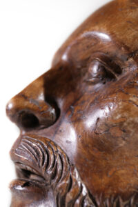 Levensgroot gesneden houten sculptuur mannenhoofd circa 1700 – foto 13
