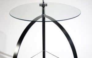 Vintage Bauhaus stijl serveerwagen trolley van staal en glas – foto 1