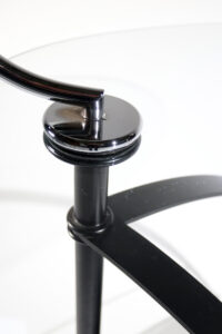 Vintage Bauhaus stijl serveerwagen trolley van staal en glas – foto 8
