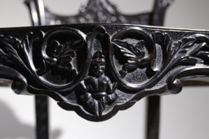 Ebbenhouten Anglo-Indische rococo revival stoelen Ceylon – foto 11