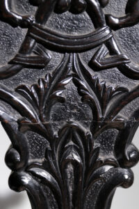 Ebbenhouten Anglo-Indische rococo revival stoelen Ceylon – foto 5