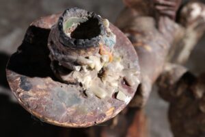 Spaanse 17e-eeuwse gesneden houten engel kandelaar – foto 13