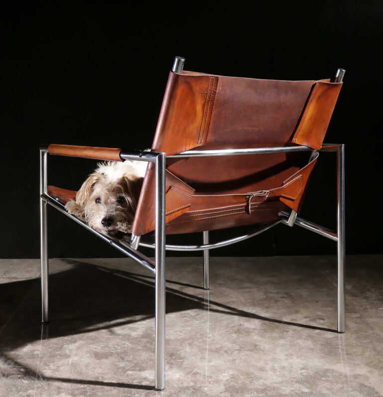 Martin Visser ’t Spectrum Cognac leather SZ02 chair 1960