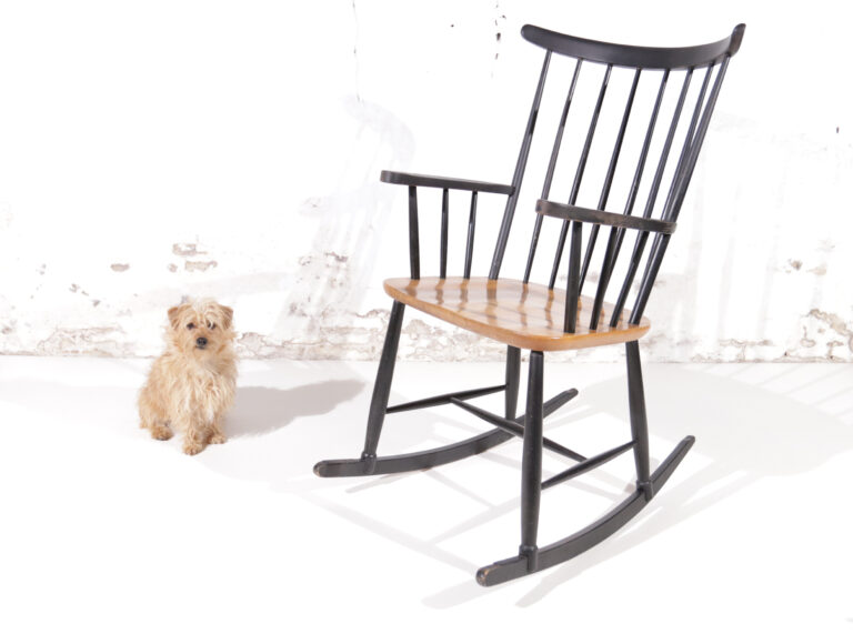 Danish Design Rocking Chair Ilmari Tapiovaara Model Fanett Scandinavian, 1960s