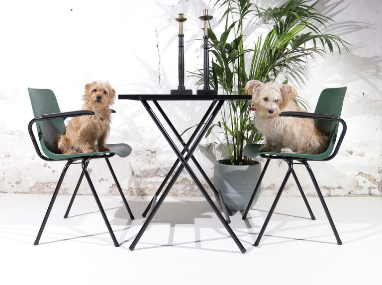 Industrieel Vintage Riemersma Kuipstoelen met en zonder armleuning Groen