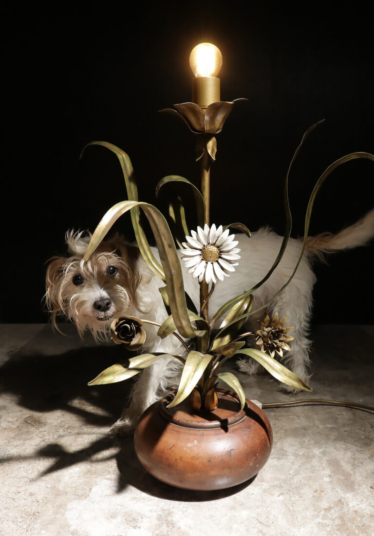 Mid Century Modern Hollywood Regency Florale tafellamp Hans Kögl tijdperk