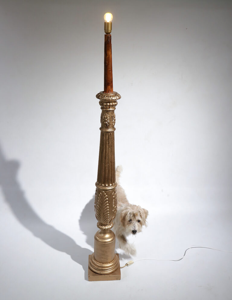 XL Antieke Kaars- Lamp Staande Lamp Goud