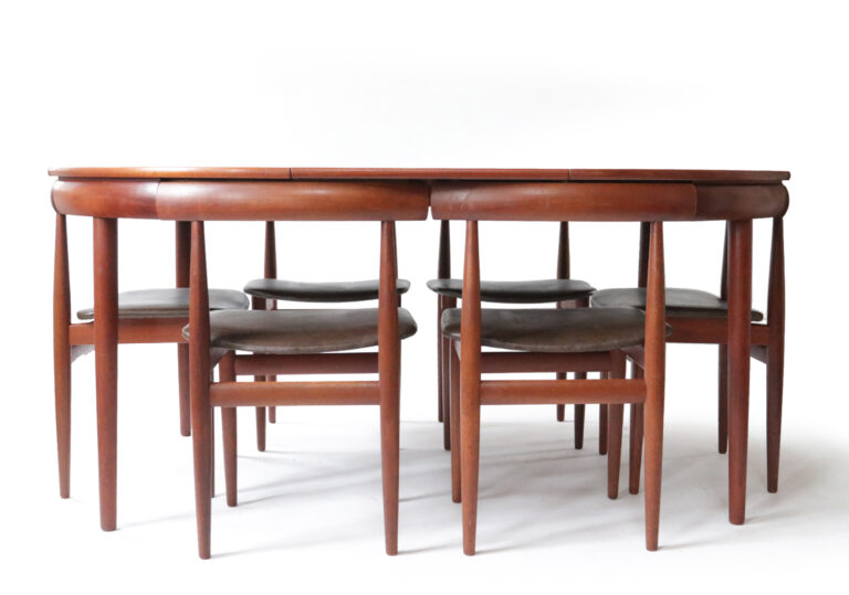 Rare Mid Century Modern Hans Olsen Frem Rojle Extendable Dining Table 6 chairs!