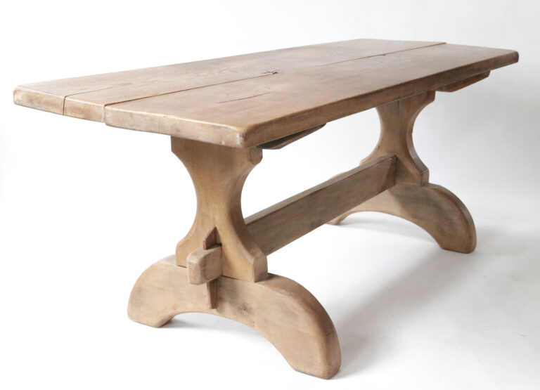 Stoere Antieke Licht Eiken Kloostertafel 19e eeuw