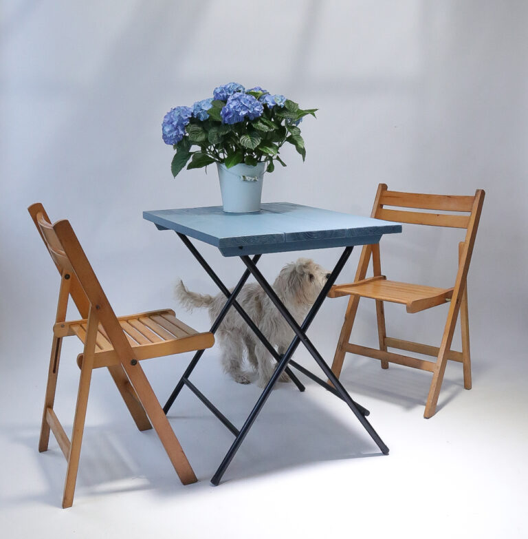 Industrieel Vintage licht houten Klapstoelen jaren 70