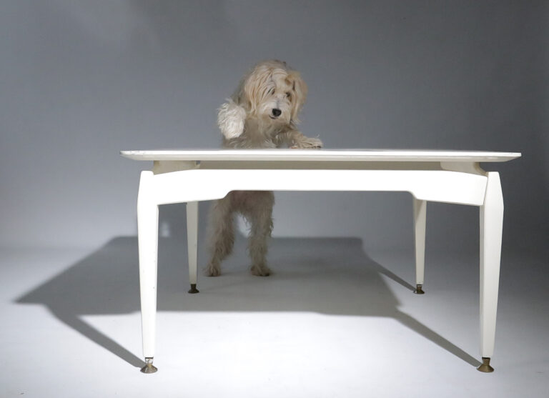 Vintage Design Salontafel op messing voetjes jaren 60