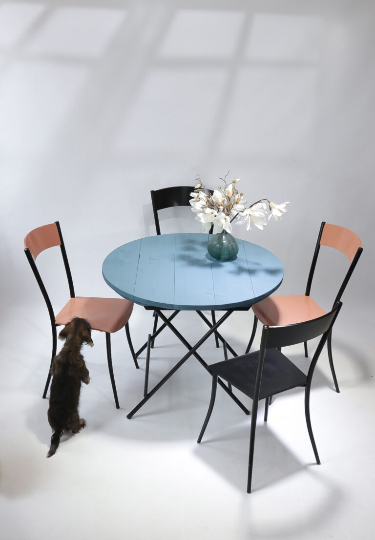 Franse Stijl Ronde Klaptafels Bistro tafels Terrastafels Vaalblauw