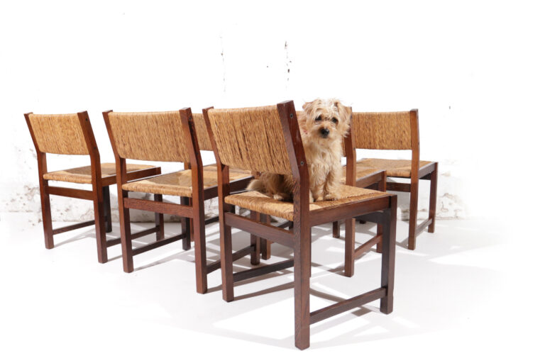 Set of 6 Dutch design Wengé dining room chairs