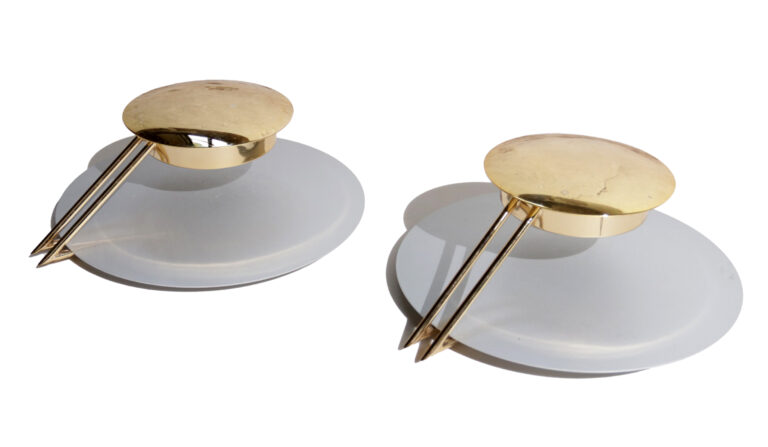 Two Memphis Style Tre Ci Luce Vega by Luciano Cesaro & Fabio Amico 1980s