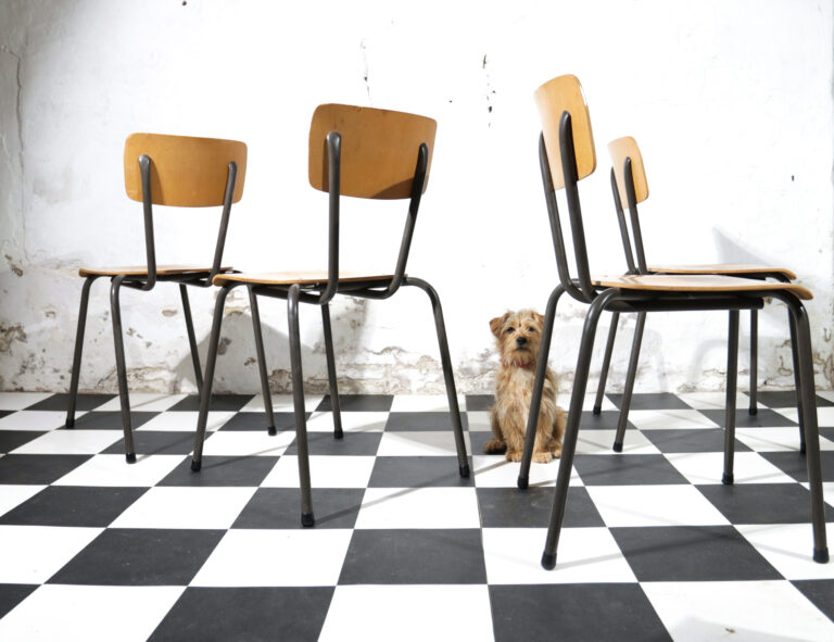 Industrieel Vintage Tubax Schoolstoelen voor grote mensen 1982