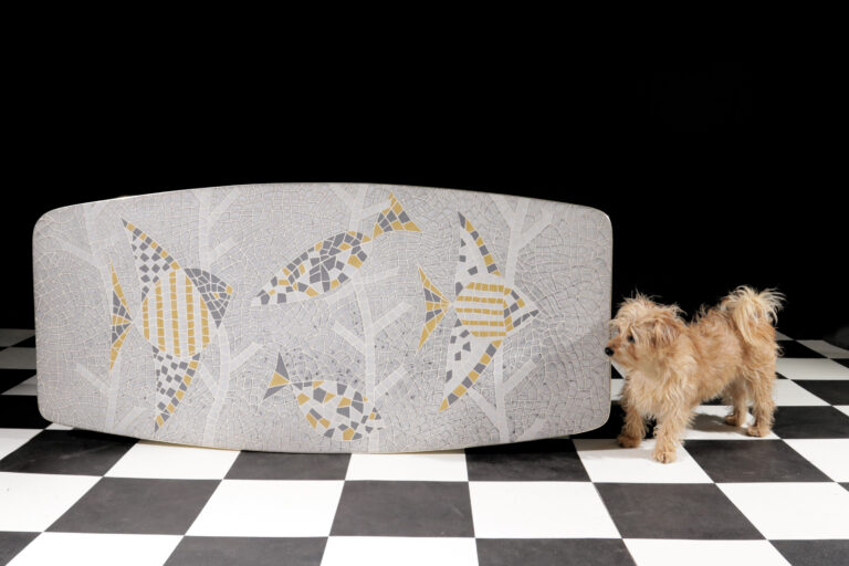 Berthold Müller German Midcentury Vish Mosaic Coffeetable, 1950