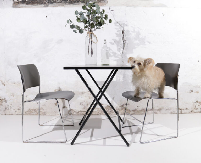 Industrieel Vintage David Rowland 40/4 stoelen Donker Legergroen