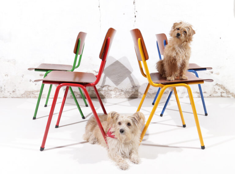 Vintage Design Eromes / Marko Schoolstoelen kleurtjes