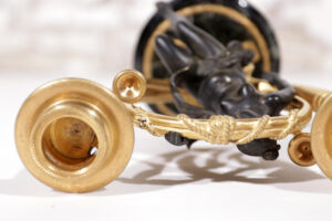 Paar Franse Empire kandelaars verguld brons 1810 – foto 11