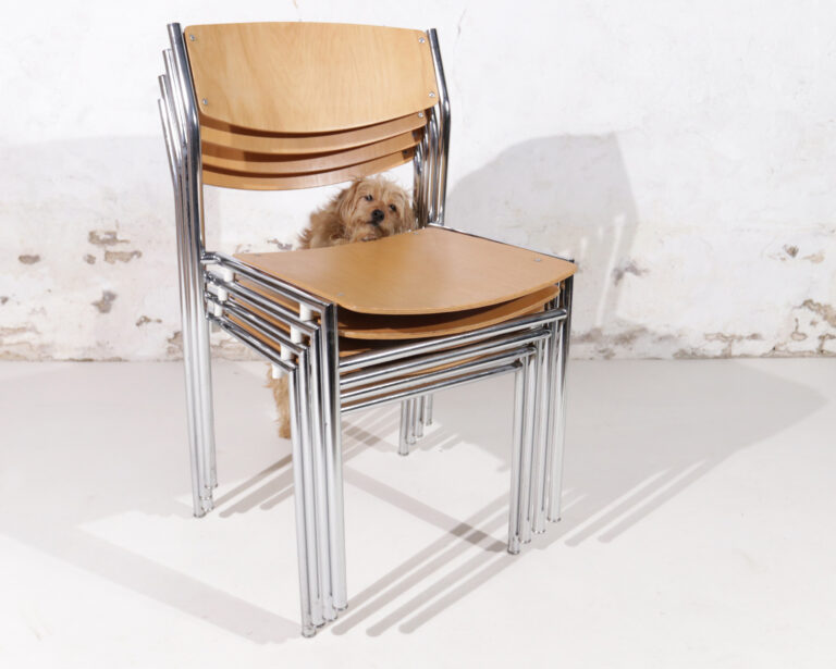 Industrieel Vintage Gijs van der Sluis Schoolstoelen Chroom