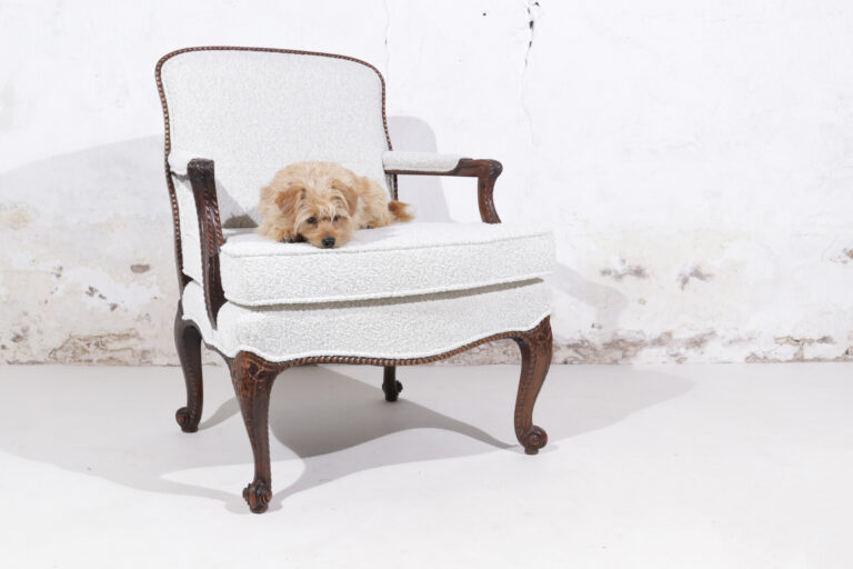 19th Century Mahogany Boucle Gainsborough Chair Louis XVI style nr2