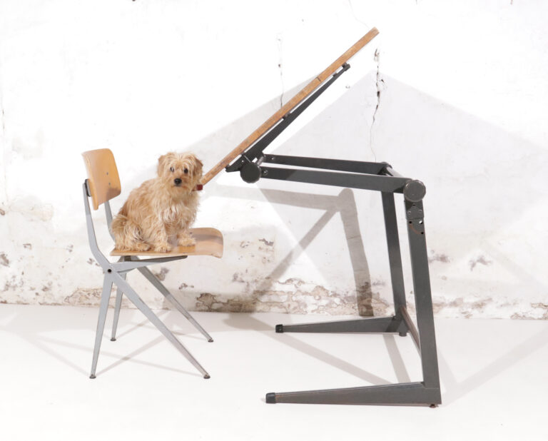 Marko Architect Drafting Table and chair Dutch Design, 1960