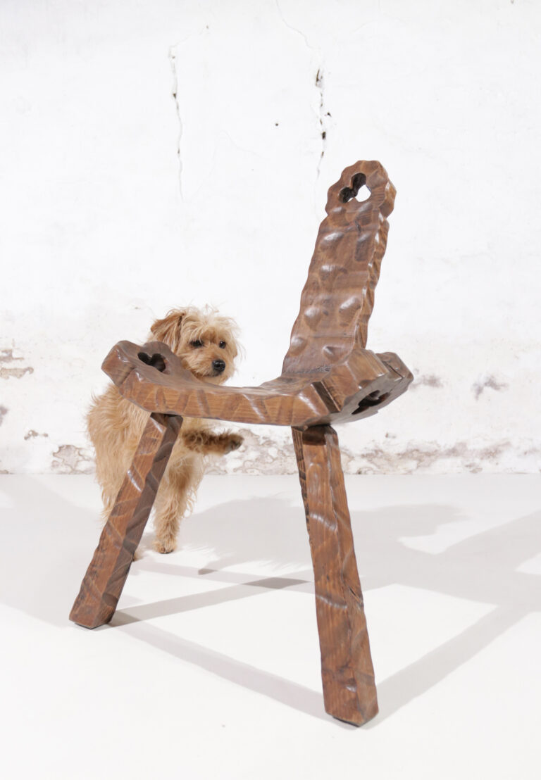 Brutalist Spanish Mid-Century Sculptural Tripod Chair ’50