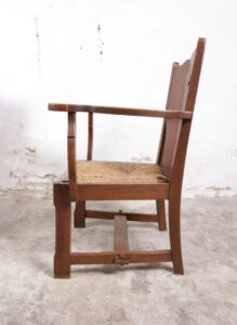 Brutalist eiken loungestoelen biezen zitting 1935 – foto 13