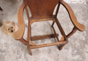 Brutalist eiken loungestoelen biezen zitting 1935 – foto 15