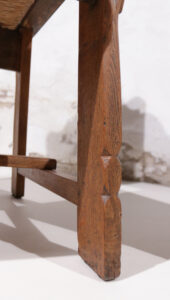 Paar brutalist eiken troonstoelen biezen zitting jaren 30 – foto 6