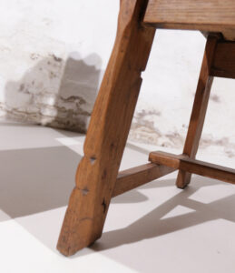 Paar brutalist eiken troonstoelen biezen zitting jaren 30 – foto 7