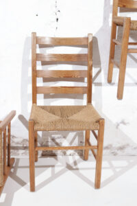 Scandinavische grenen stoelen zeegras zitting jaren 60 – foto 4