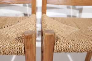 Scandinavische grenen stoelen zeegras zitting jaren 60 – foto 11