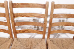 Scandinavische grenen stoelen zeegras zitting jaren 60 – foto 12