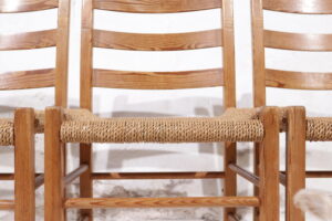 Scandinavische grenen stoelen zeegras zitting jaren 60 – foto 13