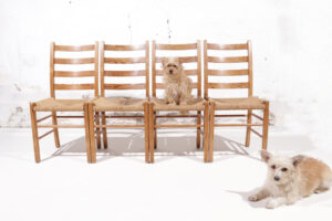 Scandinavische grenen stoelen zeegras zitting jaren 60 – foto 14