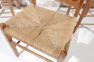Scandinavische grenen stoelen zeegras zitting jaren 60 – foto 9