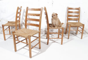Scandinavische grenen stoelen zeegras zitting jaren 60 – foto 15