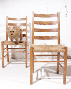 Scandinavische grenen stoelen zeegras zitting jaren 60 – foto 16