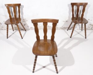 Mid-century brutalist stoel met boogvormige uitsparingen en gedraaide poten – foto 16