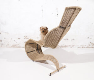 Tom Dixon Bolide rocking chaise zeegras staal 1991 – foto 12
