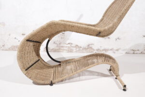 Tom Dixon Bolide rocking chaise zeegras staal 1991 – foto 14
