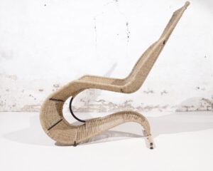 Tom Dixon Bolide rocking chaise zeegras staal 1991 – foto 15