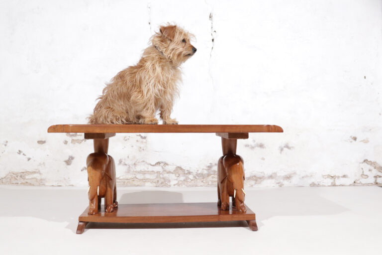 Coffee Table Side table Mahogany Elephants Art Deco
