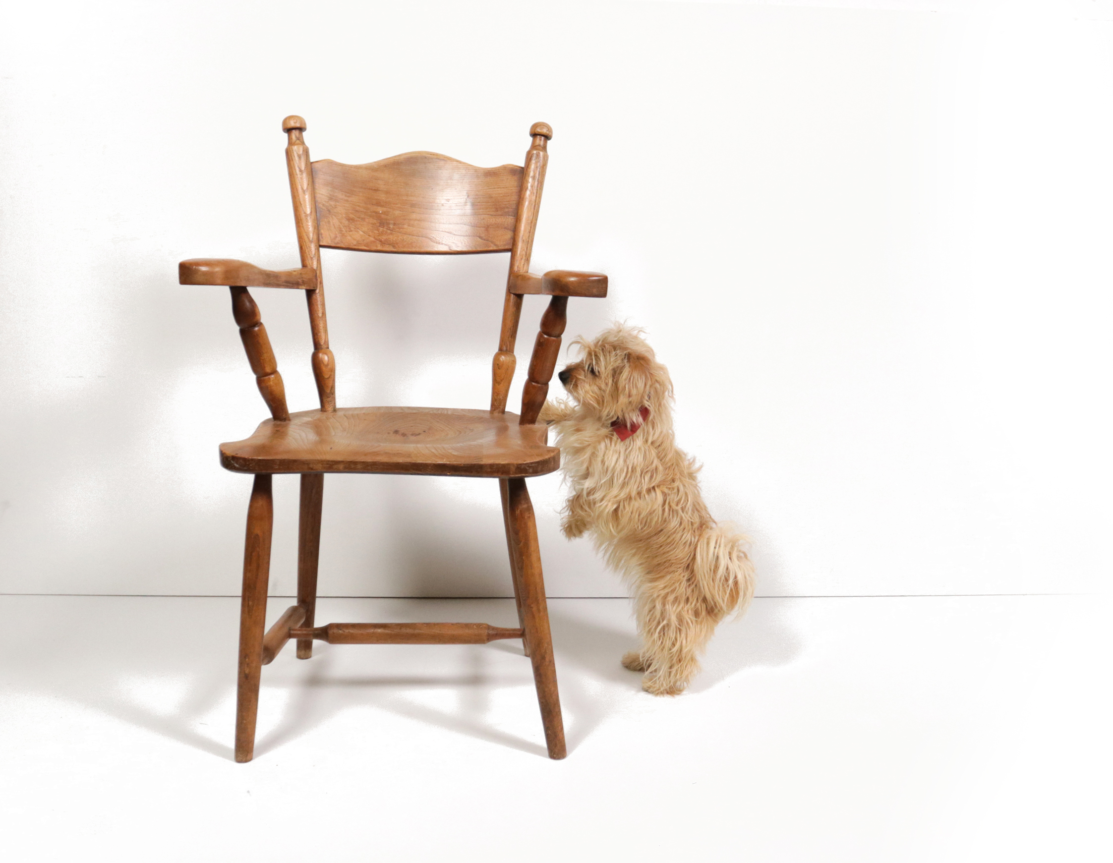 Brutalist eiken haardstoel wabi-sabi fauteuil – foto 1