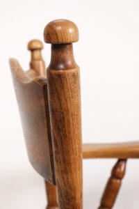 Brutalist eiken haardstoel wabi-sabi fauteuil – foto 5