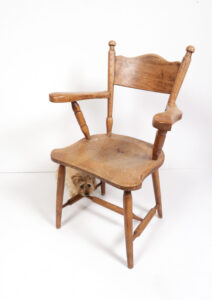 Brutalist eiken haardstoel wabi-sabi fauteuil – foto 11