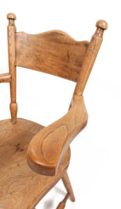 Brutalist eiken haardstoel wabi-sabi fauteuil – foto 12