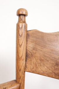 Brutalist eiken haardstoel wabi-sabi fauteuil – foto 13